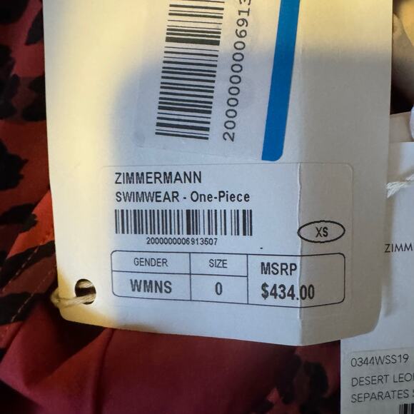 Zimmermann Sculpt Tie Halter Neck One Piece Swimsuit Red Leopard NWT Size 2-4 XS - Picture 11 of 11